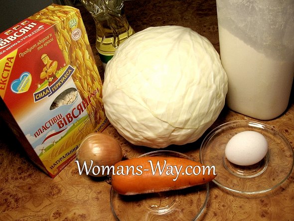 Продукты необходимые для приготовления постного блюда из капусты