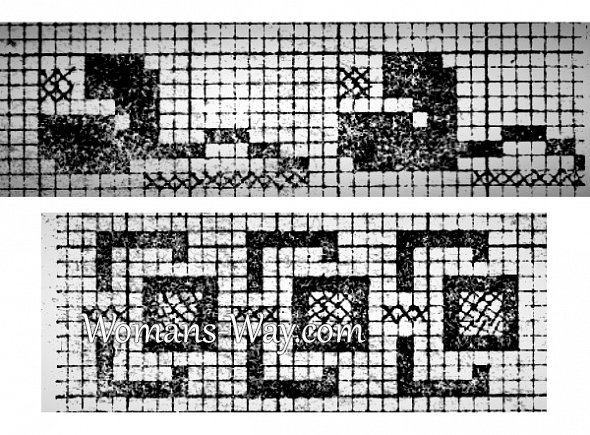 Вариант вышивки орнамента. Орнамент вышивки крестиком